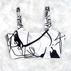 Abstract Print Crop Top